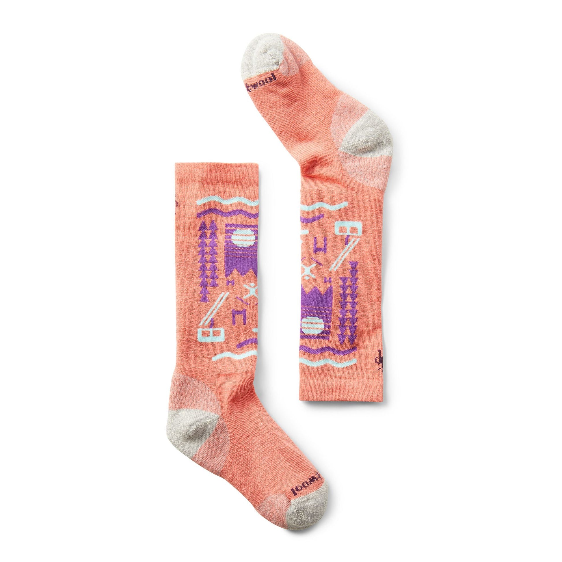 SmartWool Wintersport Sock - Ski Day - Wild Salmon-Mountain Baby