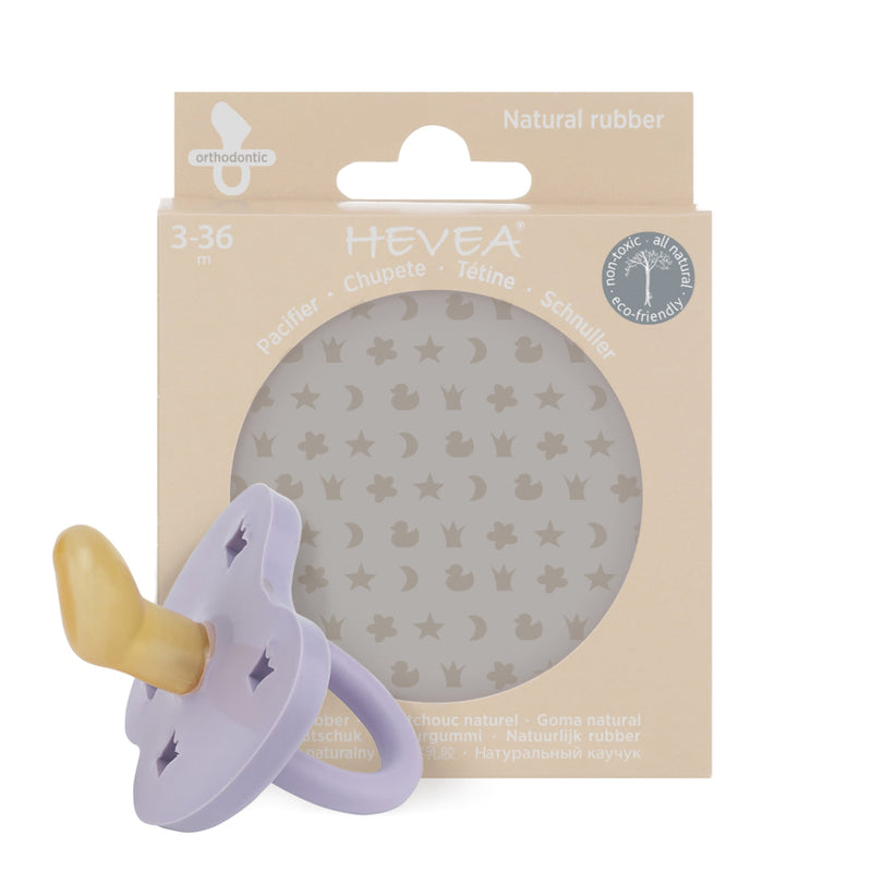 Hevea Soother Pacifier - Orthodontic - 3-36M - Dusty Violet-Mountain Baby