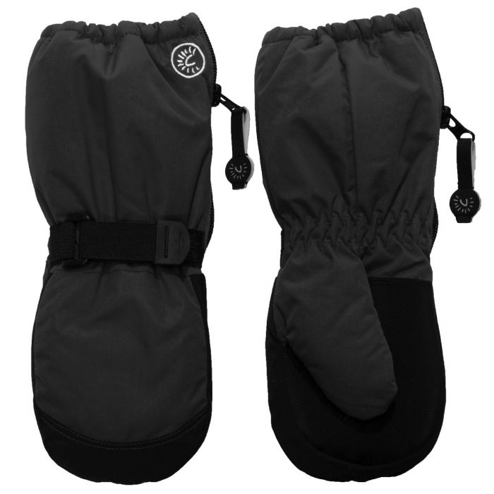 Calikids Winter Mitts - Long Cuff Zip - Black-Mountain Baby