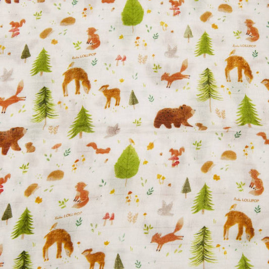 LouLou Lollipop Muslin Swaddle - Forest Friends-Mountain Baby