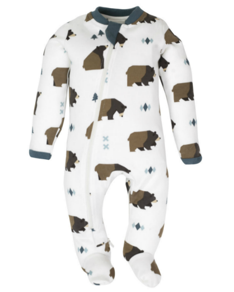 ZippyJamz Footed Coverall - Little Grizzle-Mountain Baby