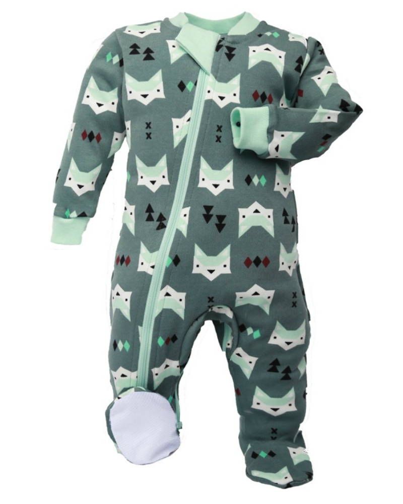 ZippyJamz Footed Coverall - Quiet Fox - Green-Mountain Baby